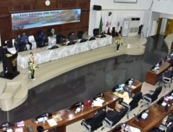Suasana Sidang Paripurna DPRD Provinsi Gorontalo ke 93 dalam rangka Dengar Pendapat Akhir Fraksi terhadap Rencana Peraturan Daerah APBD Perubahan Provinsi Gorontalo, Senin (19/9/2022). (Foto: Ist/ Diskominfotik)