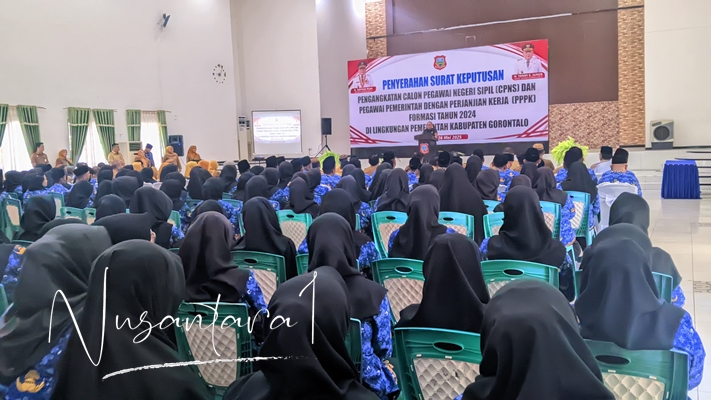 Ketua DPRD Kabupaten Gorontalo Zulfikar Usira saat memberikan sambutan. [foto:juna/nusantara1]