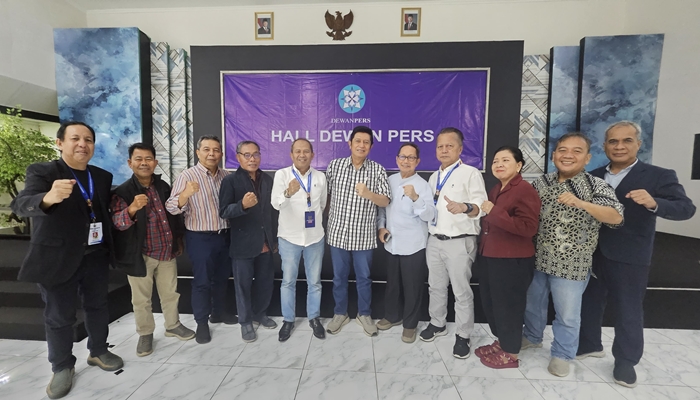 Panitia Kongres PWI usai menggelar rapat di Kantor Dewan Pers. /ist