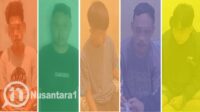 Lima orang terduga pelaku yang berhasil diamankan polisi. /nusantara1