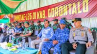 Ketua DPRD Kabupaten Gorontalo, Zulfikar Usira hadiri penutupan TMMD ke-126 di Lapangan Telaga Biru. [foto:juna/nusantara1]