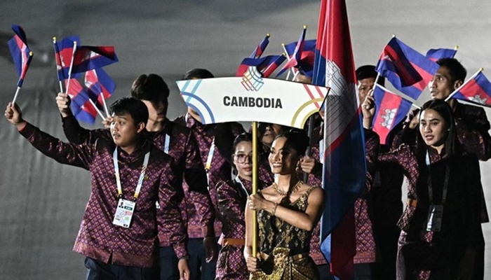 Kontingen Kamboja saat pembukaan SEA Games, Senin 8 Desember 2025 [foto:dok/sea games]