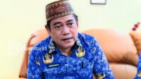 Kaban Keuangan Kota Gorontalo, Nuryanto saat diwawancarai awak media. [foto:juna/nusantara1]