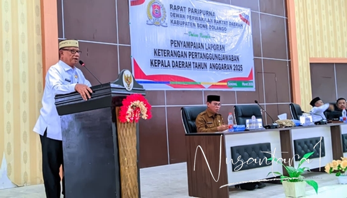 Bupati Bone Bolango, Ismet Mile sampaikan LKPJ 2025. [foto:juna/nusantara1]
