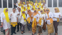 Personel Sekretariat DPRD Gorontalo siap tampil di Tarian Dana-Dana Kolosal HUT ke-19 [foto:dok/gotimes]