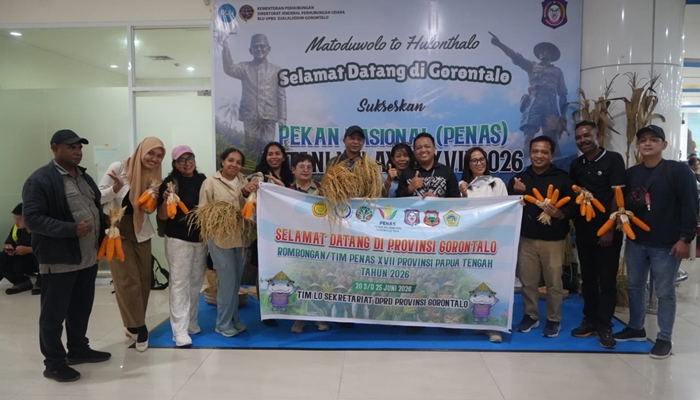 Peserta Papua Tengah tiba di Gorontalo. [foto:humasdeprov]