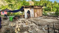 Rumah warga di Kelurahan Bulota Kecamatan Limboto pasca tertimpa pohon tumbang. [foto:juna/nusantara1]