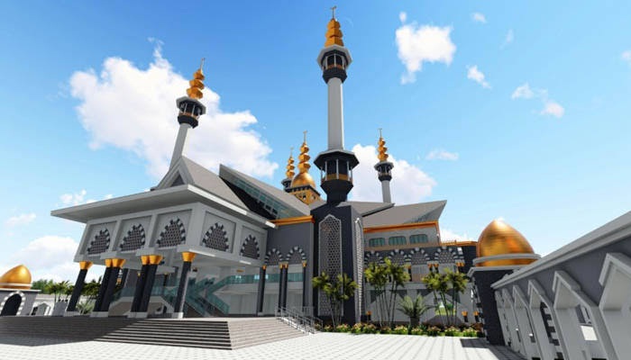 Desain Masjid Raya atau Islamic Center Gorontalo. (Dok:Ist/Kominfotik)