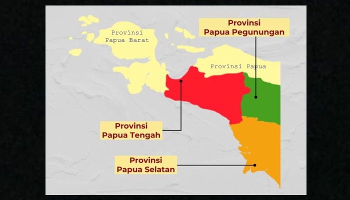 Tiga DOB di Papua yakni Papua Selatan, Papua Pegunungan, dan Papua Tengah. (Foto: Ist)