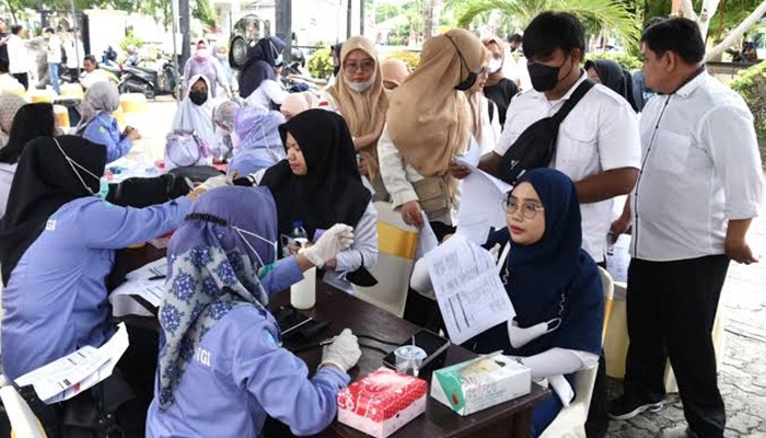 Posko vaksinasi COVID-19 di Belle Li Mbui Kota Gorontalo. Pelayanan di posko mulai 30 November hingga 15 Desember 2022, buka dari pagi hingga malam hari. (Foto: Ist/ Diskominfotik)