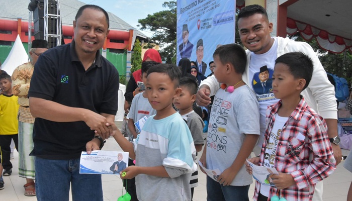 Sekda Kabupaten Gorontalo, Roni Sampir hadir di tengah kegiatan DPW Garpu Gorontalo memperingati Hari Patriotik 23 Januari di Sport Center Limboto. (Foto: Ist/humas)