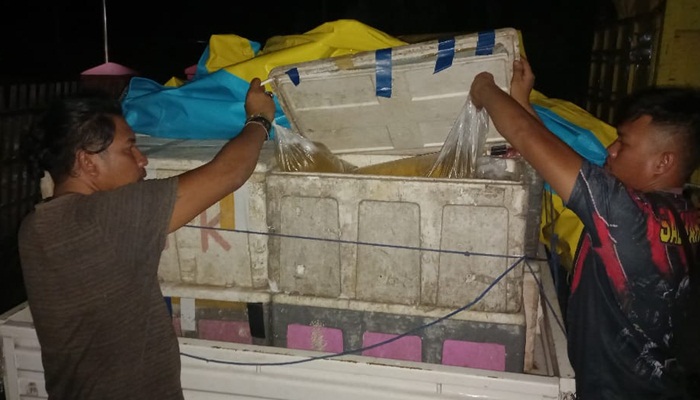 Petugas di perbatasan Gorontalo-Sulawesi tengah berhasil mengamankan dua unit kendaraan yang memuat 5.000 liter Cap Tikus. (Foto: Ist)