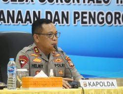 Kapolda Gorontalo Irjen Pol. Helmy Santika, S.H, S.I.K., M.Si, saat memberikan sambutan pada Taklimat Awal Audit Kinerja Tahap I T.A 2023. (Foto: Ist)