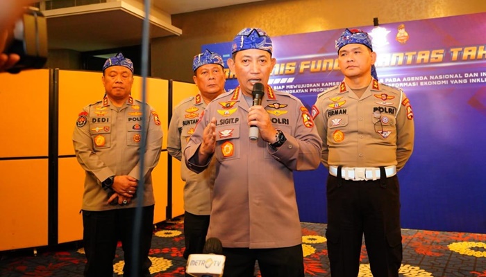 Kapolri Jenderal Listyo Sigit Prabowo membuka Rakernis jajaran Korlantas Polri di Bandung, Jawa Barat, Selasa (14/3). (Foto: Ist)