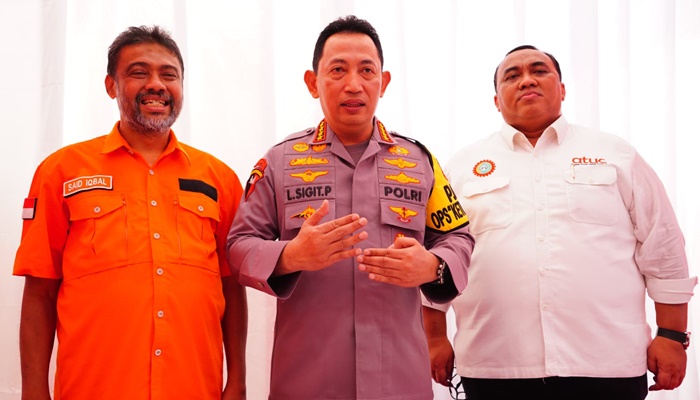Kapolri Jenderal Listyo Sigit Prabowo saat hadir pada peringatan Hari Buruh Internasional Istora Senayan, Jakarta, Senin (1/5). (Foto: Ist)
