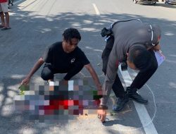 Olah TKP yang dilakukan Polresta Gorontalo Kota terkait tabrak lari yang terjadi di Jalan Raja Eyato. (Foto: Ist)