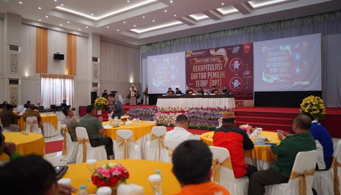 Rapat Pleno Terbuka rekapitulasi DPT pada Pemilu 2024 di Gorontalo. (Foto: Ist/KPU Gorontalo)