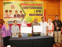 Penilaian pusat kualitas SPM urusan Pendidikan di Kabupaten Gorontalo terbaik I di Provinsi Gorontalo. (Foto:Ist)