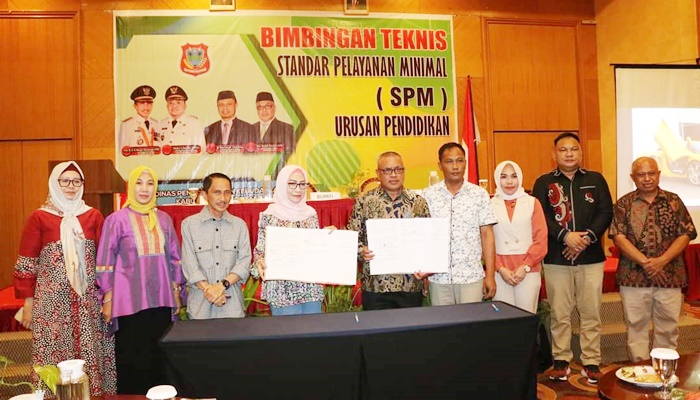 Penilaian pusat kualitas SPM urusan Pendidikan di Kabupaten Gorontalo terbaik I di Provinsi Gorontalo. (Foto:Ist)