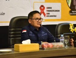 Walikota Gorontalo, Marten Taha saat memberi sambutan pada rapat koordinasi KPA Kota Gorontalo, Selasa (13/6). (Foto: Ist)