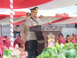 Kapolda Gorontalo, Irjen Pol. Drs. Angesta Romano Yoyol, M.M saat memberi sambutan pada acara pembukaan pendidikan dan pembentukan Bintara. (Foto: Ist)