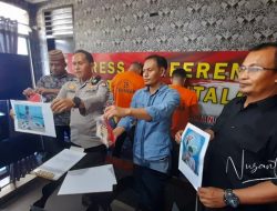 Kapolresta Gorontalo Kota, Kombes Pol. Dr. Ade Permana, SIK, MH, saat menggelar press release, Rabu (20/9) terkait penangkapan dua orang warga pengguna ganja. (Foto: Nusantara1)