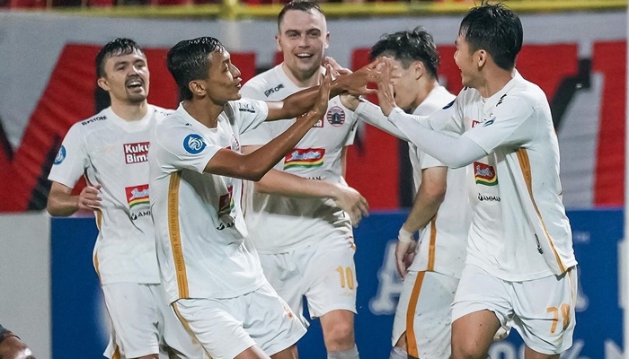 Pemain Persija Jakarta saat melakukan selebrasi usai mencetak dua gol pada laga melawan PSM Makassar [Foto: Ist/Instagram Persija]