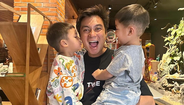 Baim Wong bersama kedua anaknya. [foto:ist/instagram baimwong]