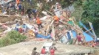 Kondisi terkini dari lokasi tanah longsor di Tana Toraja, Sulawesi Selatan, Ahad(14/4). [foto:ist/BPBD Tana Toraja]