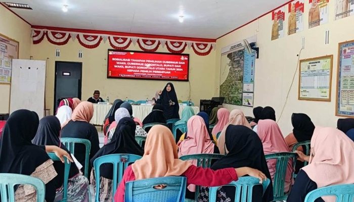 Suasana pelaksanaan sosialisasi tahapan Pemilihan Gubernur dan Wakil Gubernur Gorontalo serta Pemilihan Bupati dan Wakil Bupati Gorontalo Utara 2024, Rabu (17/7). [foto:ist]