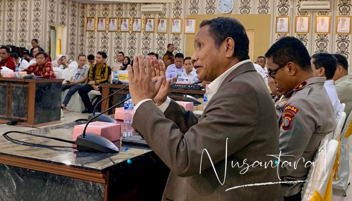 Wakil Ketua DPRD Provinsi Gorontalo, Ridwan Monoarfa menghadiri pembahasan Program BGN di Kantor Gubernur Gorontalo, Rabu 2 Juli 2025. [Foto:Fikar Buntuan/Nusantara1].
