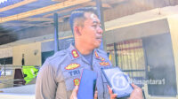 Kapolres Gorontalo AKBP Ki Ide Bagus Tri, SIK. saat dimintai keterangan. [foto:juna/nusantara1]