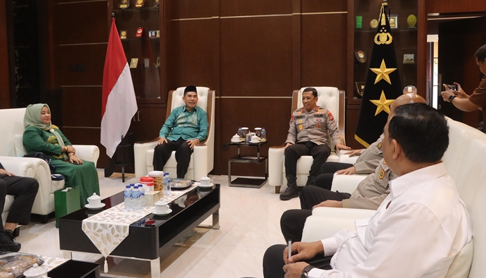 Polda 019 PWNU Kapolda Gorontalo, Irjen Pol. Drs. R. Eko Wahyu Prasetyo, saat menerima PWNU Provinsi Gorontalo, Selasa 22 Juli 2025. /ist