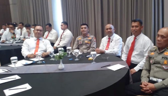 Polres Sangihe Kasat Narkoba Polres Sangihe, Iptu Hevry Samson saat ikut Coaching Clinic SCI Bidlabfor Polda Sulut. /ist