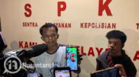 Elfin, salah seorang keluarga Alm. Muhammad Jeksen, saat melapor ke Polda Gorontalo, Senin malam, 22 September 2025. [foto:fikar/nusantara1]