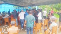 Suasana sosialisasi pembangunan Rumah Singgah di Kelurahan Tidore Kecamatan Tahuna Timur, berakhir ricuh, Selasa 23 September 2025. [foto:nusantara1]
