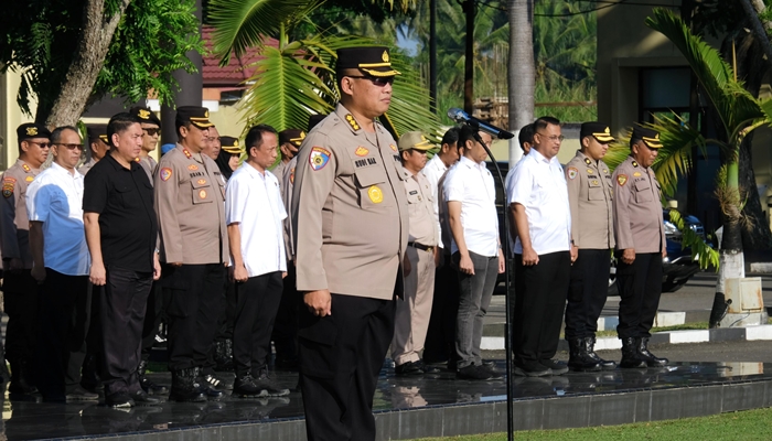 Irwasda Polda Gorontalo, Kombes Pol. Rudy Haryanto, saat memimpin apel Rabu 8 Oktober 2025. [foto:ist/humas polda]
