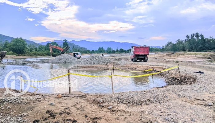 Lokasi penemuan mayat di Sungai Bone, Kelurahan Pauwo, Kecamatan Kabila. [foto:juna/nusantara1]