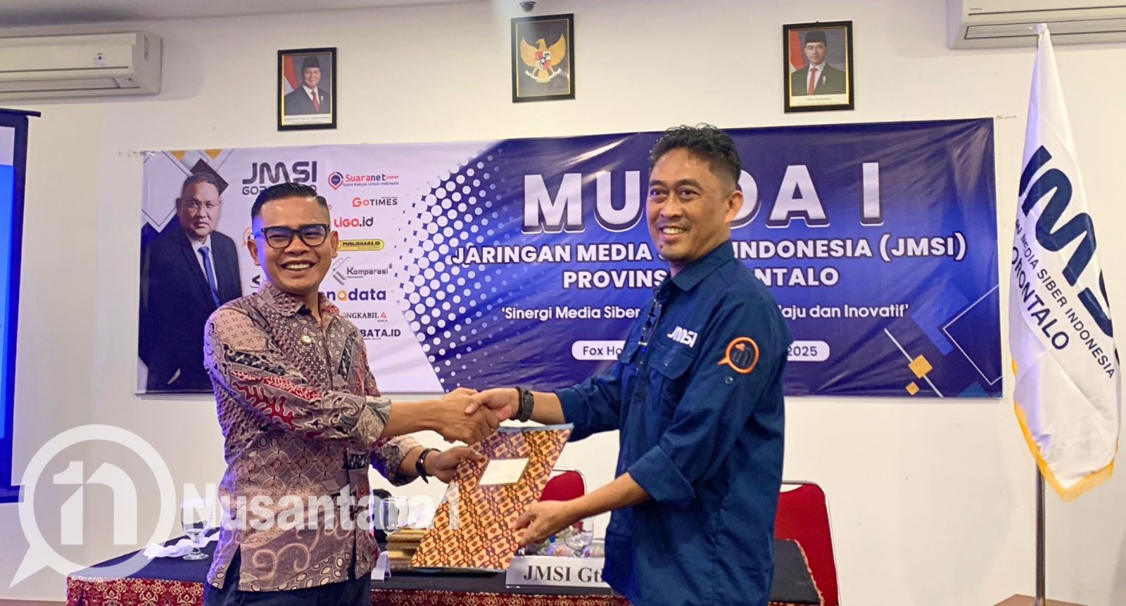 Andi Jamaludin AM. Pannyame usai ditetapkan sebagai ketua JMSI Gorontalo terpilih periode 2025-2030. [foto: fikarbuntuan/nusantara1]