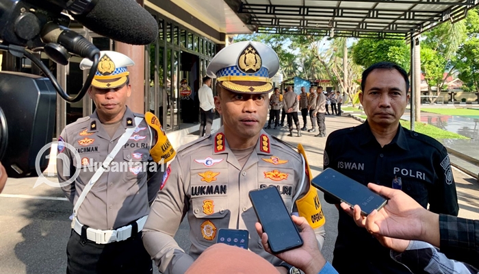 Dirlantas Polda Gorontalo, Kombes Pol Lukman Cahyono usai mengikuti apel pasukan Operasi Otanaha 2025, Senin 17 November 2025. [foto:fikar/nusantara1]