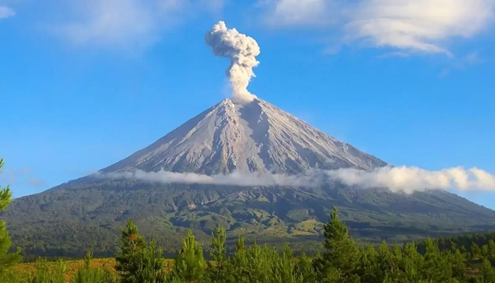 Gunung Semeru erupsi. [foto:ist/tribrata]