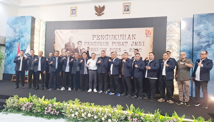 Pengukuhan Pengurus Pusat JMSI di Gedung Dewan Pers, Kebon Sirih, Jakarta Pusat, Selasa 25 November 2025. [foto:dok.jmsi]