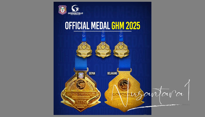 Desain medali Gorontalo Half Marathon yang menjadi sorotan publik. [foto: instagram/gorontalohalfmarathon]