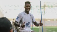 Penyerang PSM Makassar, Abu Kamara yang menjebol gawang Dewa United. [foto:ist/ig psm]