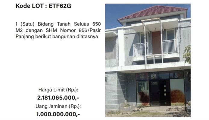 Rumah Setya Novanto di Kupang, NTT yang dilelang KPK / nusantara1.id