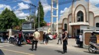 Satgas Gabungan Operasi Lilin saat mengamankan tempat ibadah di Gorontalo [foto:dok/humas polda]
