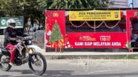 Salah satu Pos Pengamanan Natal dan Tahun Baru yang berada di simpang Kampus I Universitas Negeri Gorontalo. [foto:fikar/nusantara1]