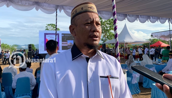 Anggota DPRD Provinsi Gorontalo, Hamzah Idrus usai menghadiri peletakan batu pertama pembangunan Masjid Raya Gorontalo, Jumat, 12 Desember 2025. [foto: fikar/nusantara1]