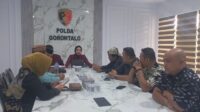 Proses mediasi antara ZH dengan KS atas dugaan Pelanggaran Hak Cipta yang berlangsung di Polda Gorontalo, Kamis 4 Desember 2025. [foto:ist/polda]