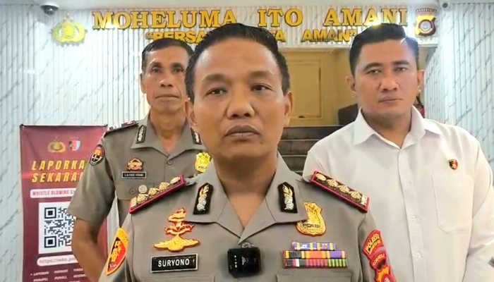 Kapolresta Gorontalo Kota, Kombes Pol Suryono saat diwawancarai awak media. [foto:ist]